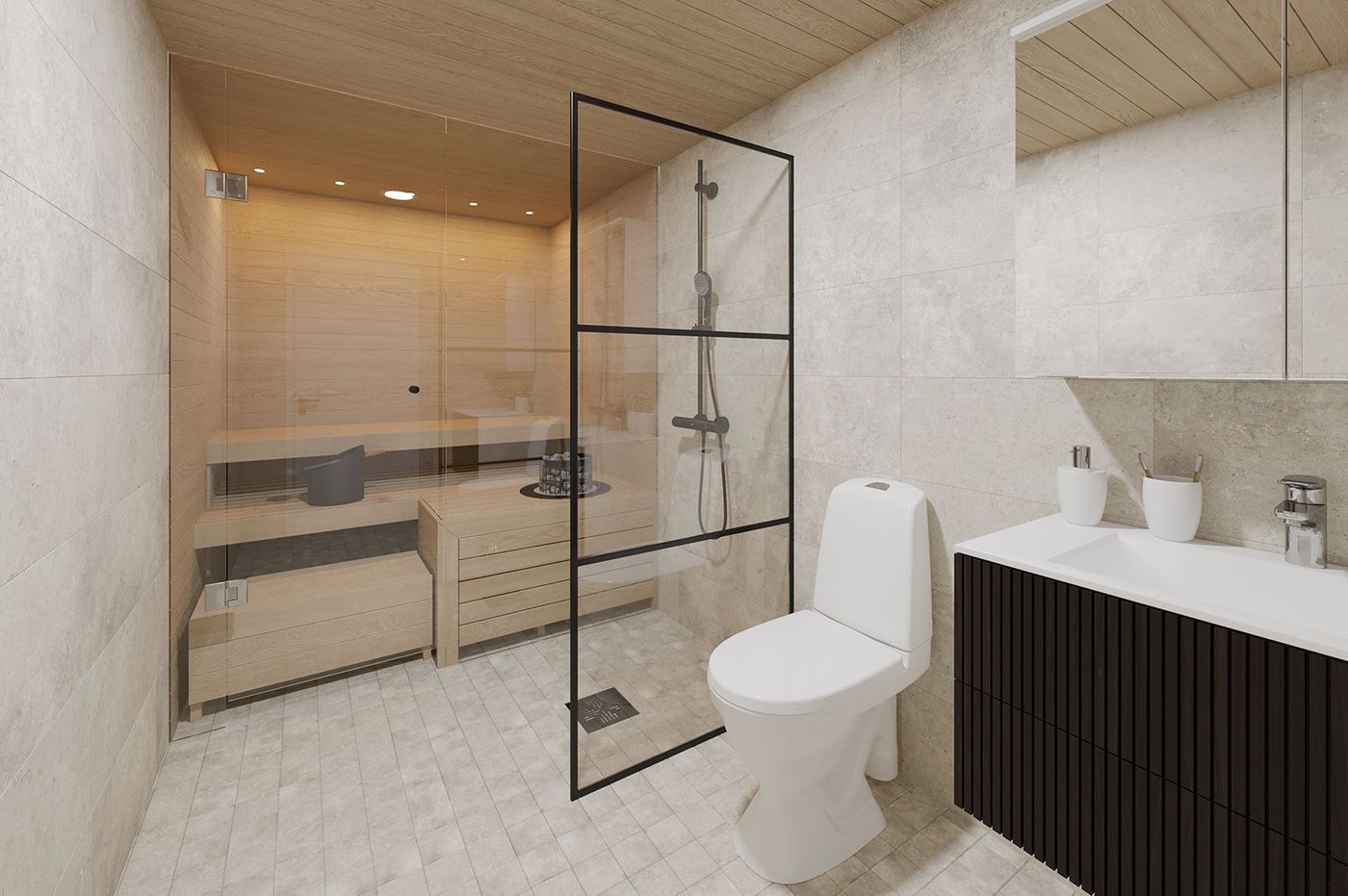 Viitteellinen kuva 4h+kt+s, 107,5 m2 asunnosta.