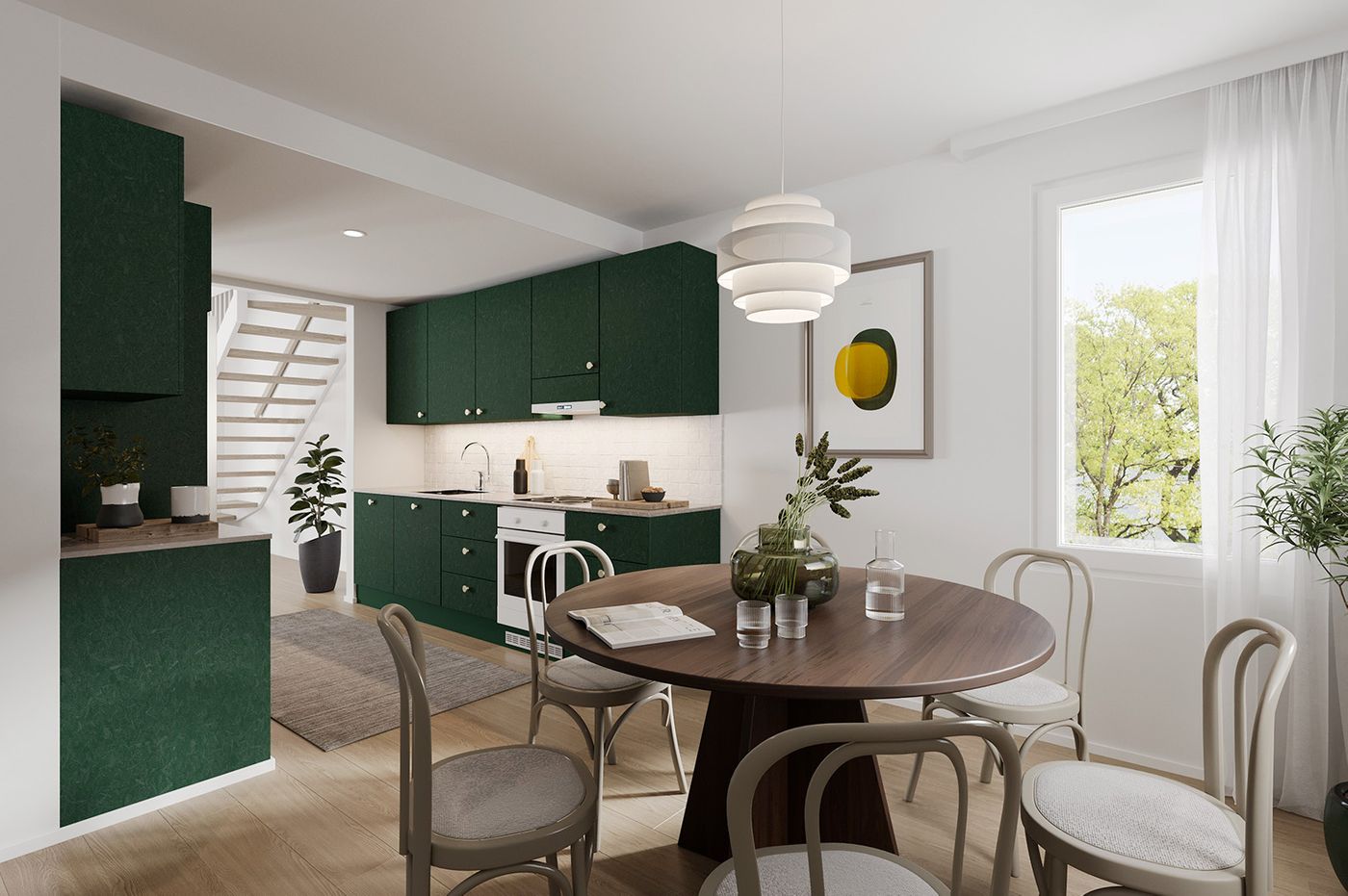 Viitteellinen kuva 5h+kt+s, 139,5 m2 asunnosta.