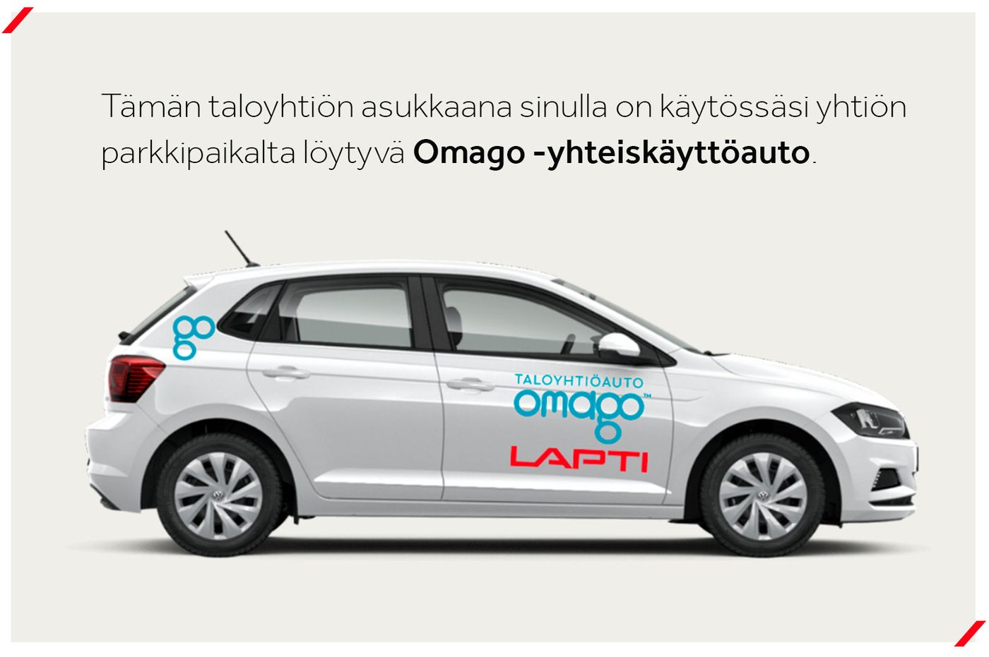 Asukkaiden käytössä on yhteiskäyttöauto